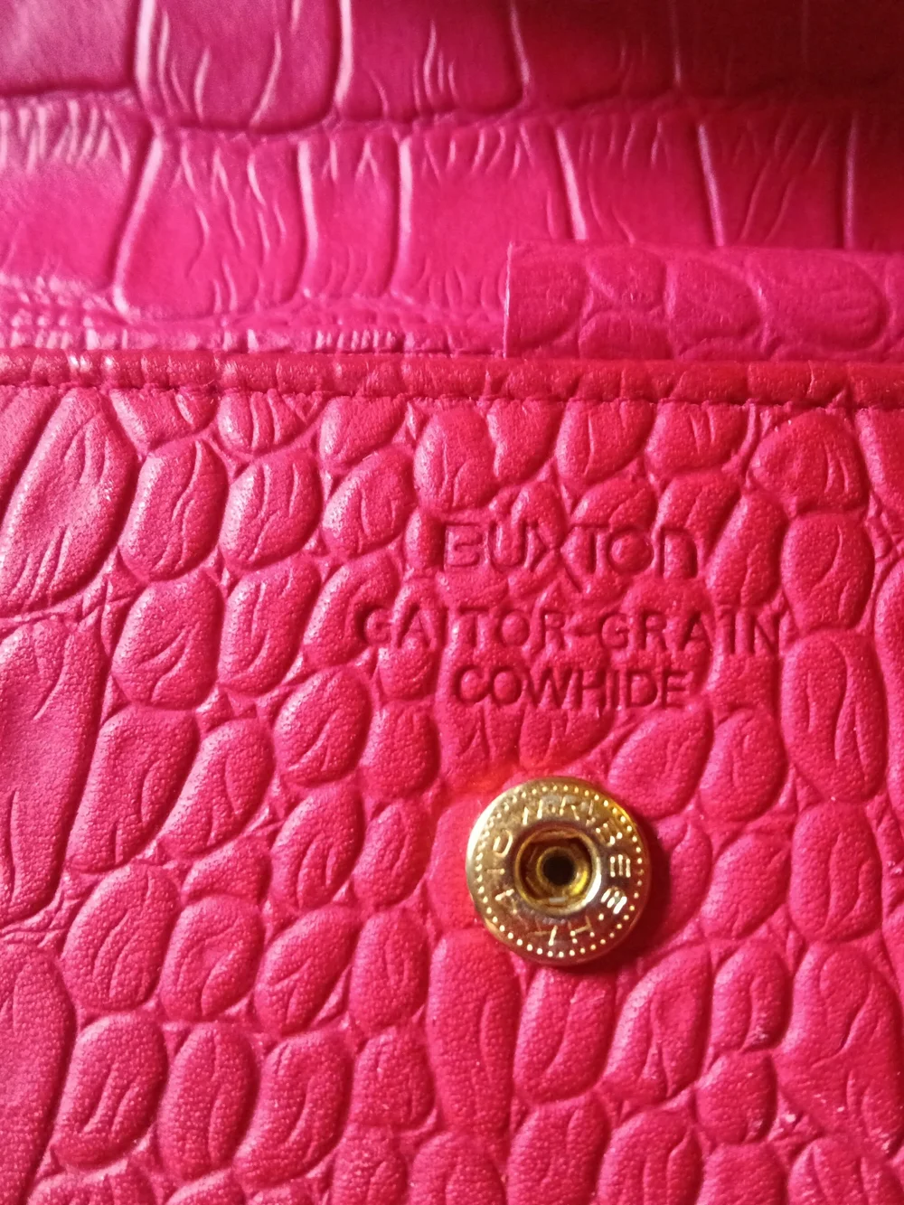 Buxton Red Croc-Embossed Leather Checkbook Wallet
